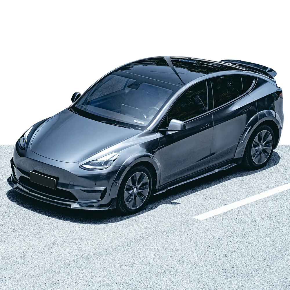 Хороший комплект для тела из углеродного волокна Tesla Model Y, передняя губа из углеродного волокна и задний диффузор для tesla model Y bodykit facelift