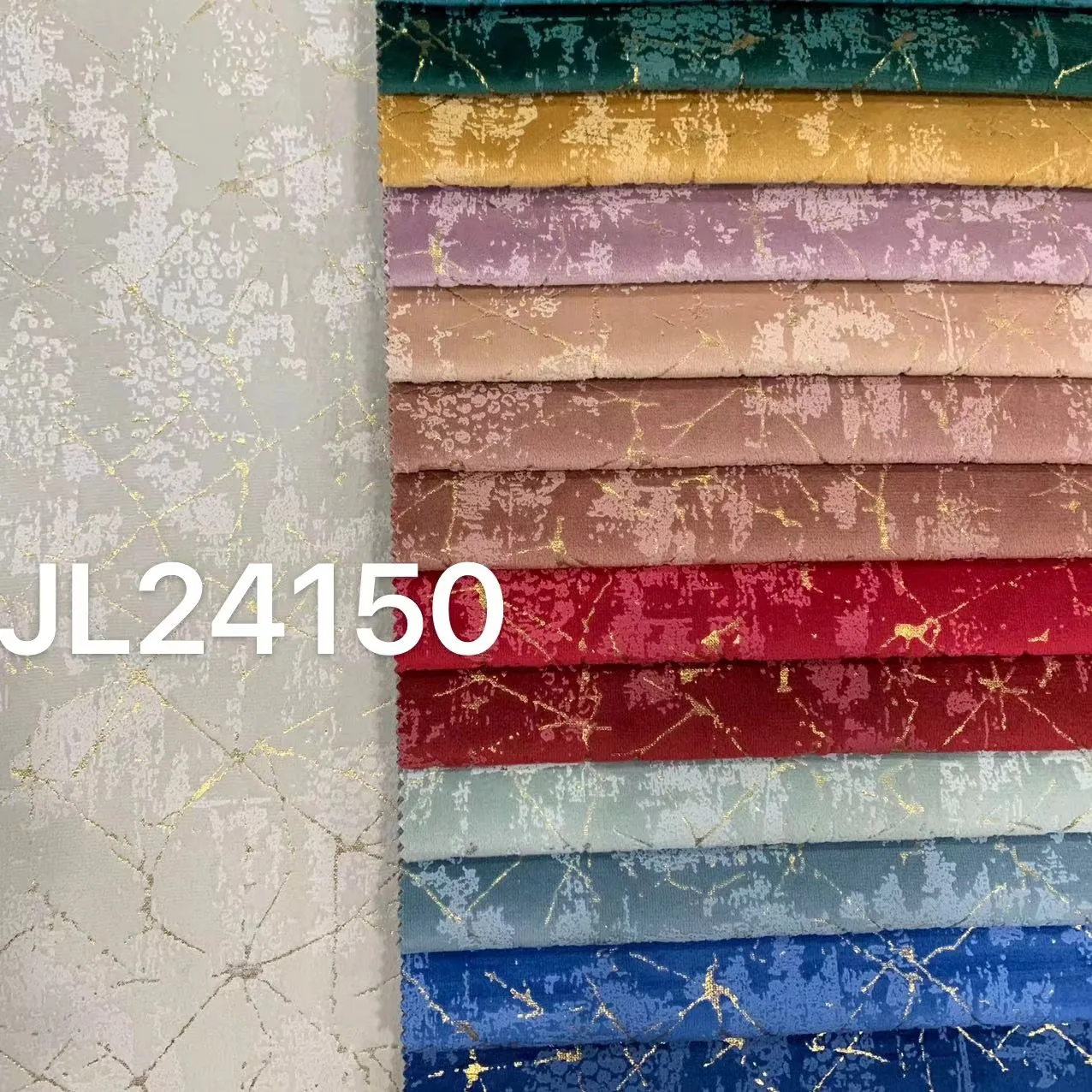 JL24150  holland Velvet new designs bronzing fabrics   factory  Wholesale Sofa Fabric For Home Textile with fleece Backing