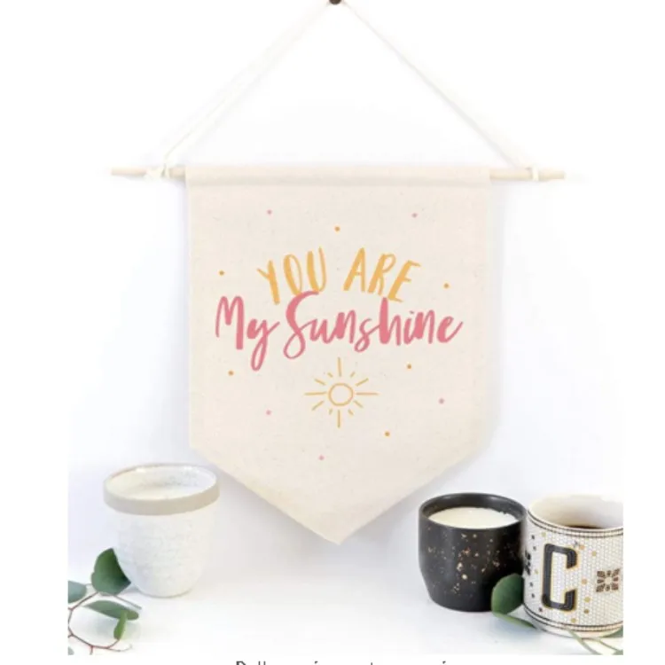 Пользовательский логотип сублимированный принт простой хлопчатобумажный холст висящий на стену баннер флаг