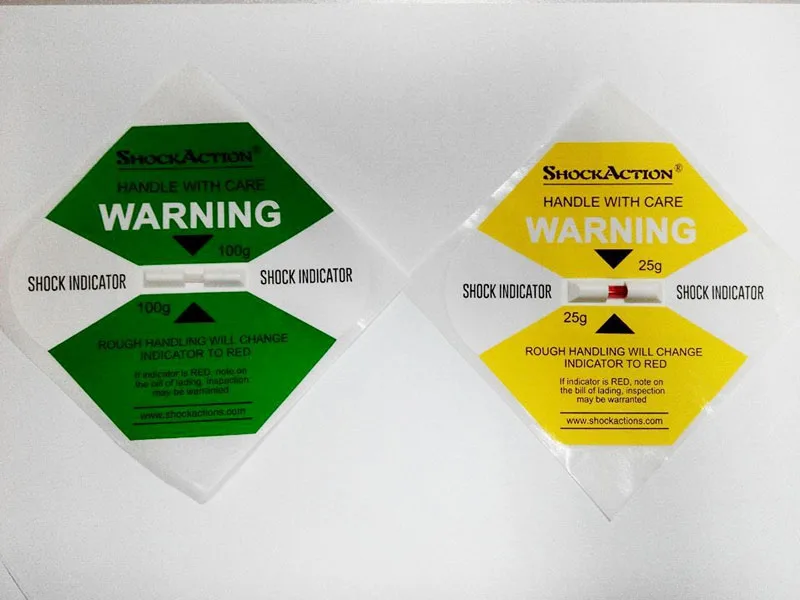 Shock Sensor Label Shockaction 25g-100g Impact Indicator Shipping Labels