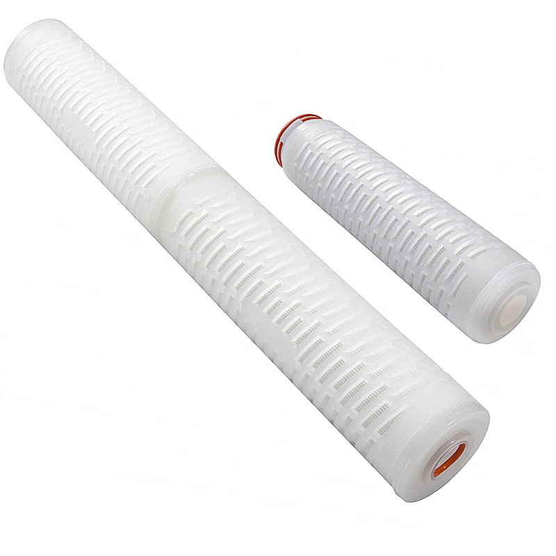 0.22 0.45micron 10inch 20inch 40inch Industrial Water Treatment PP  Pes  PTFE Pleated Filter Cartridge for Food and Beverage