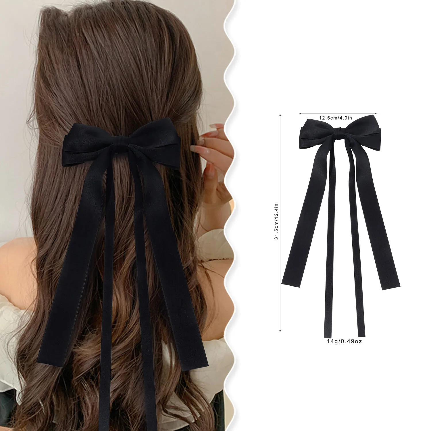 Go Party Fashion  Hair Clip For Women Bow Hair Clip Stain Hair Clip