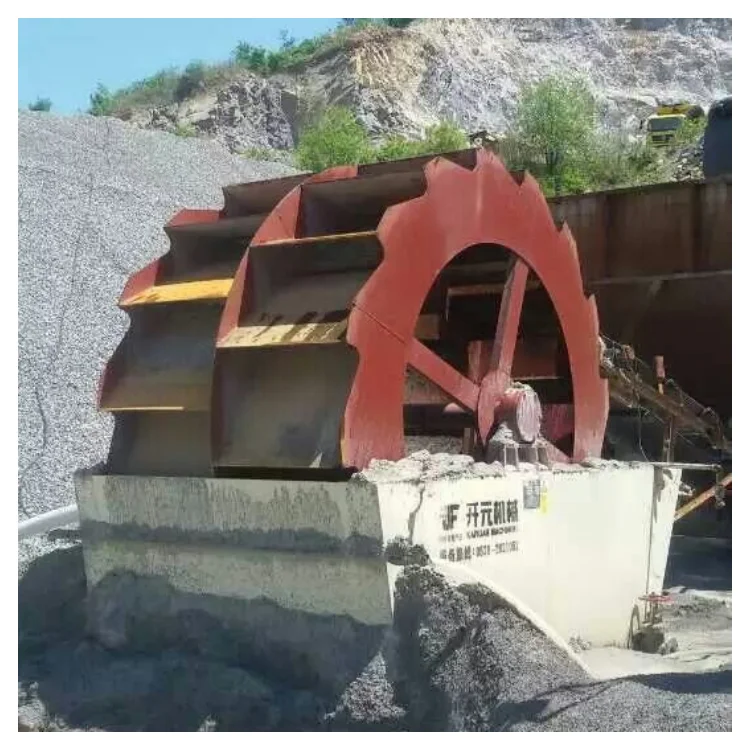 Wheel bucket mini silica sand stone washing production line 0-5mm and sieving machine plant manufacture