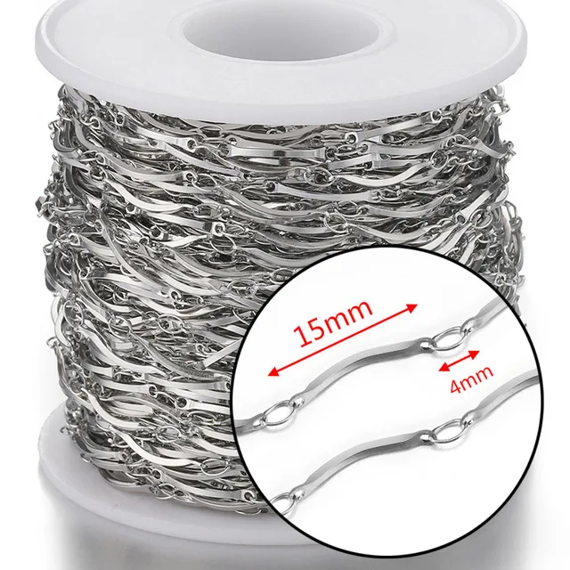 Stainless Steel Silver & Gold Chains by the Meter on Spool Roll | High-Quality Chains for Jewelry Making
