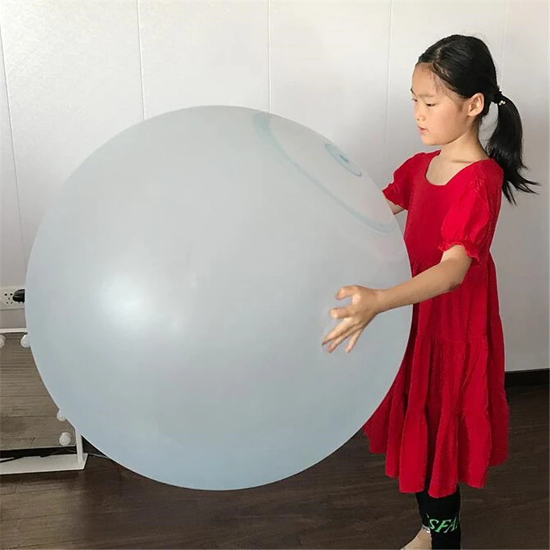 Kids Bubble Ball Balloon Blowing Transparent Bubble Inflatable Ball Games Toys Baby Shower Water Filled Bubble Ball Toy Gifts