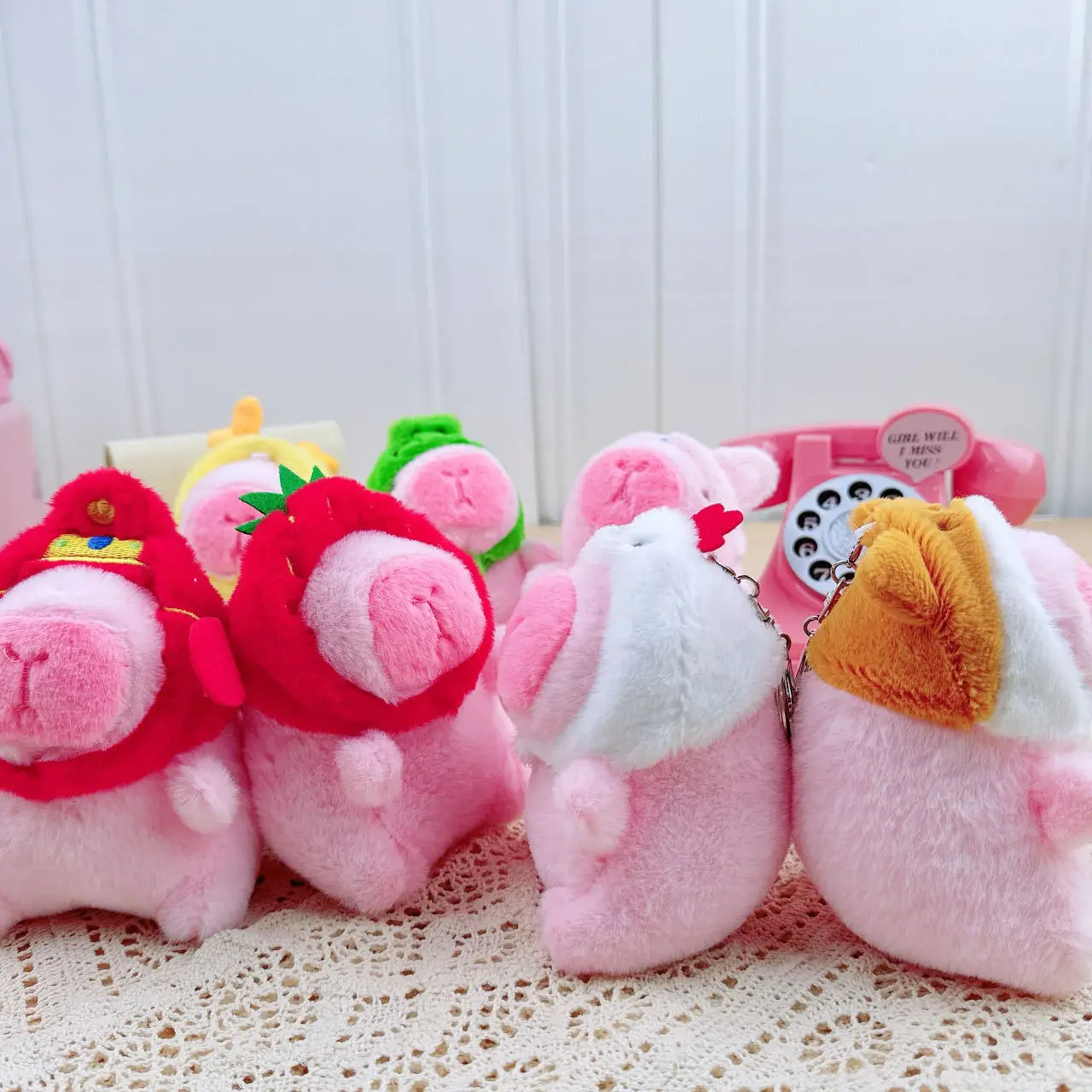 100 designs 12cm peluche capybara doll soft cute capybara plush keychain stuffed animal toy