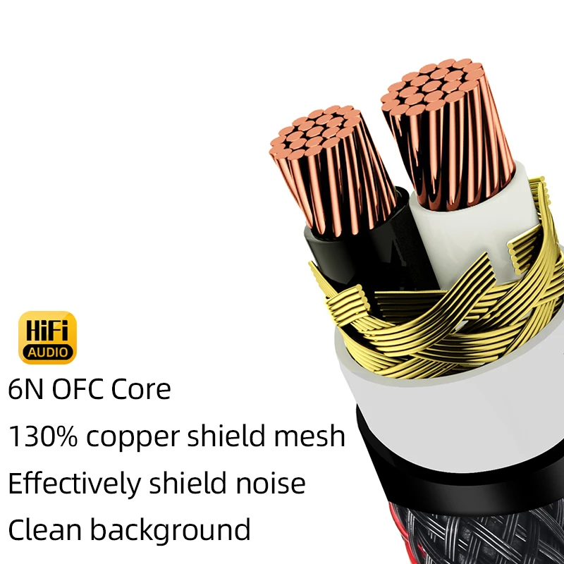 ATAUDIO Hifi Stereo 6.5 to Dual 6.5 Mono Audio Cable Gold-plated Male to Male Jack Mixer Phone Power Amplifier Audio Adapter