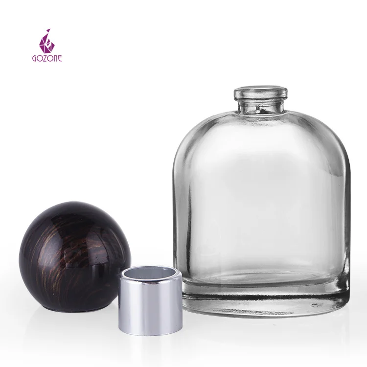 Flat Round 50Ml Small Perfume Glass Bottle With Spray Lid