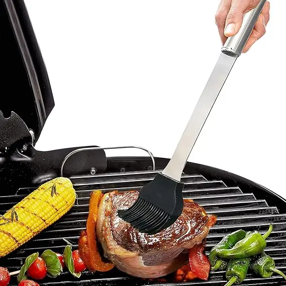 BBQ Accessories Stainless Steel Professional Barbecue Tool Set with Spatula, Fork, Brush, Knife, Tongs Camping Portable Bag