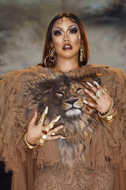Luxury lion Cloak Fringed Sexy Costume Halloween Cosplay Evening Wear for Women Club Party