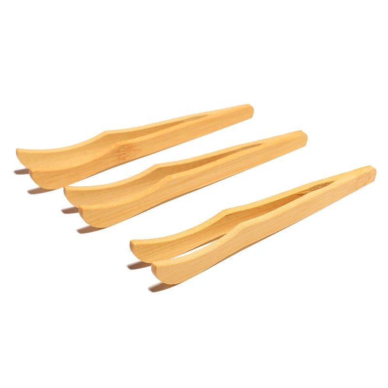 Bamboo Toaster Tongs Bamboo Teaware Tea Clip Wood Toast Tong Reusable Wooden Tong for Kitchen