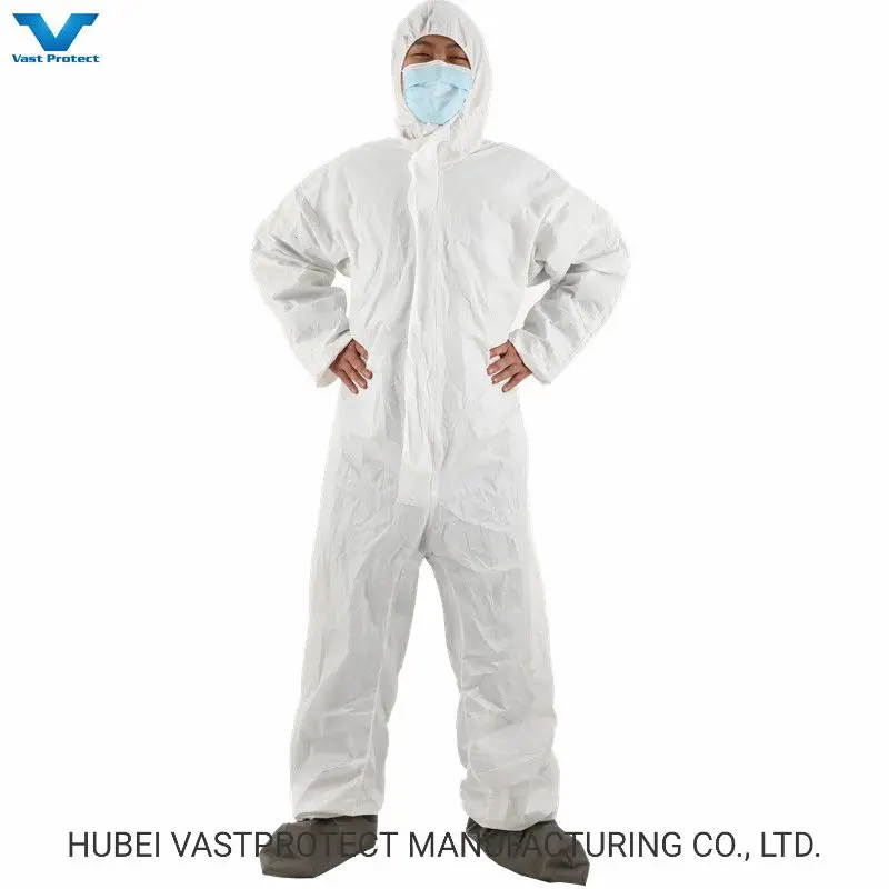 DuPont Tyvek Disposable White Paint Hazmat Tychem Chemical Work Coverall Boiler Work Safety Suit with Hood Collar
