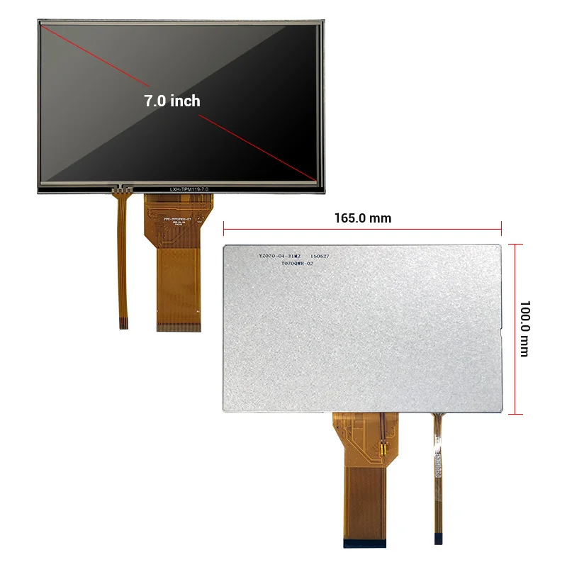 OEM 7 inch 800*480 24BIT RGB/50PIN  display panel With Resistive touch screen