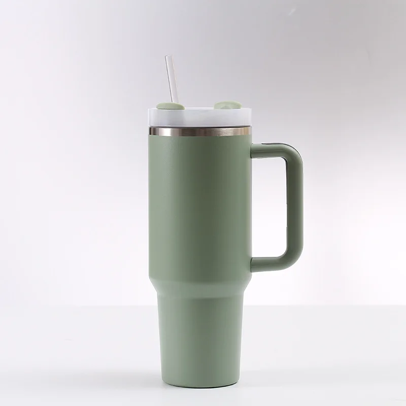 Custom 40oz Stainless Steel Thermos Cup with Insulated Handle Outdoor Mugs for Travel Car Insulated Cold Water Tumbler Wholesale