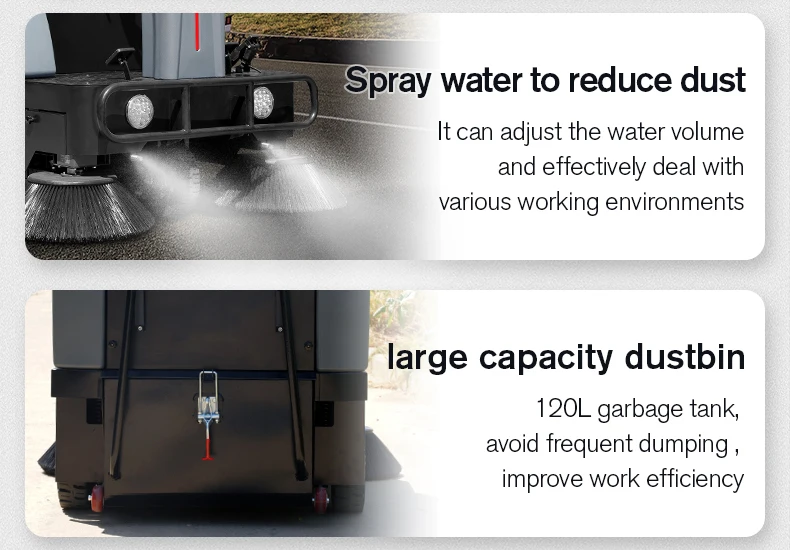 Industrial Automatic Vacuum Floor Sweeper Machine Ride On Electric Street Road Sweeper