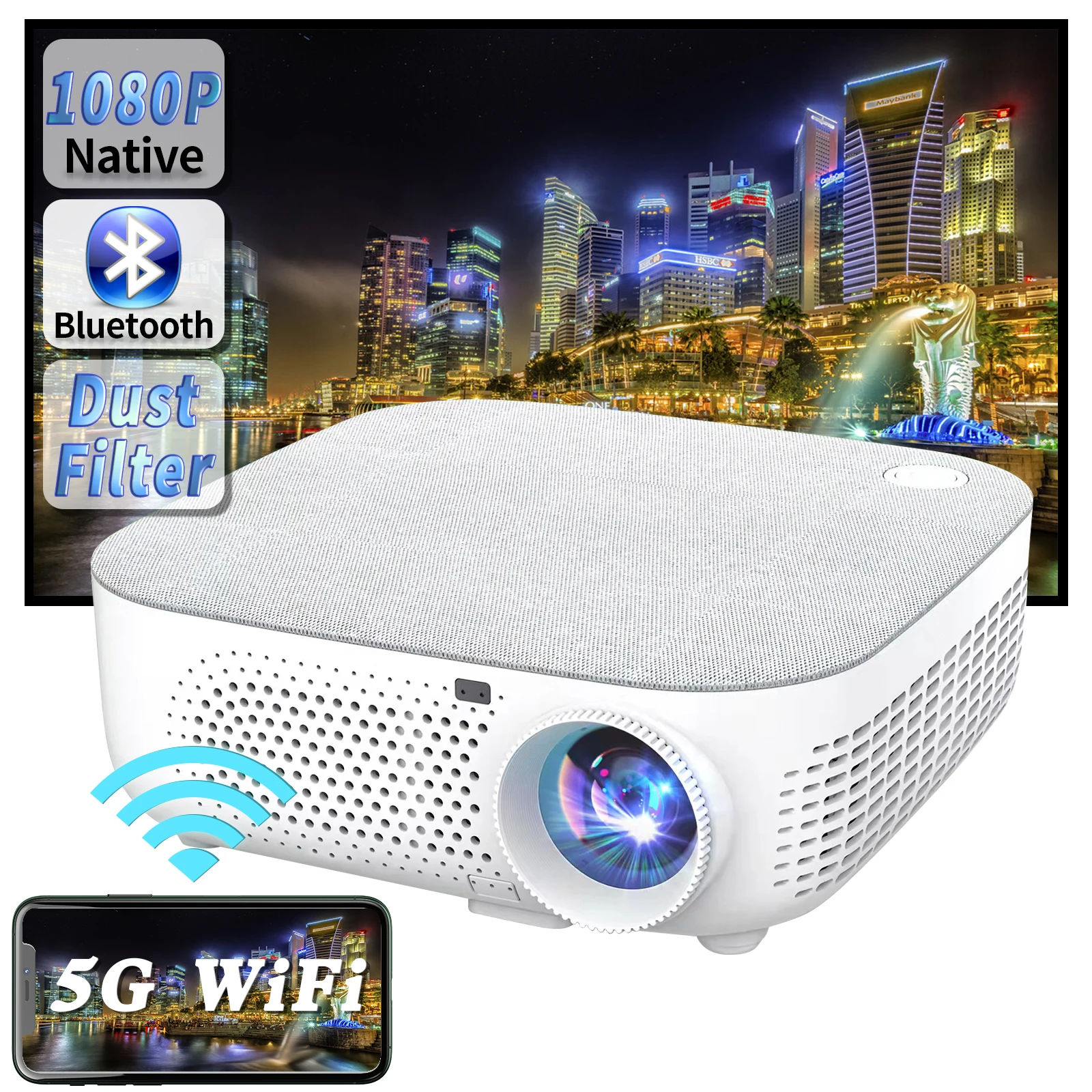 ZAOLIGHTEC good selling  Full HD LED Mini Smart Android 1080P LED LCD game Video 4K ultra short throw projector