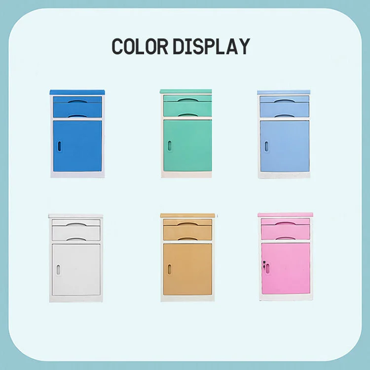 Factory price hospital Furniture abs design medical plastic bedside bed side storage lockers cabinets