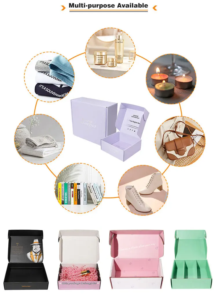 OEM Custom Logo Printed Luxury Corrugated Folding Kraft Cosmetic Paper Packaging Box Cardboard Shipping Mailer Box