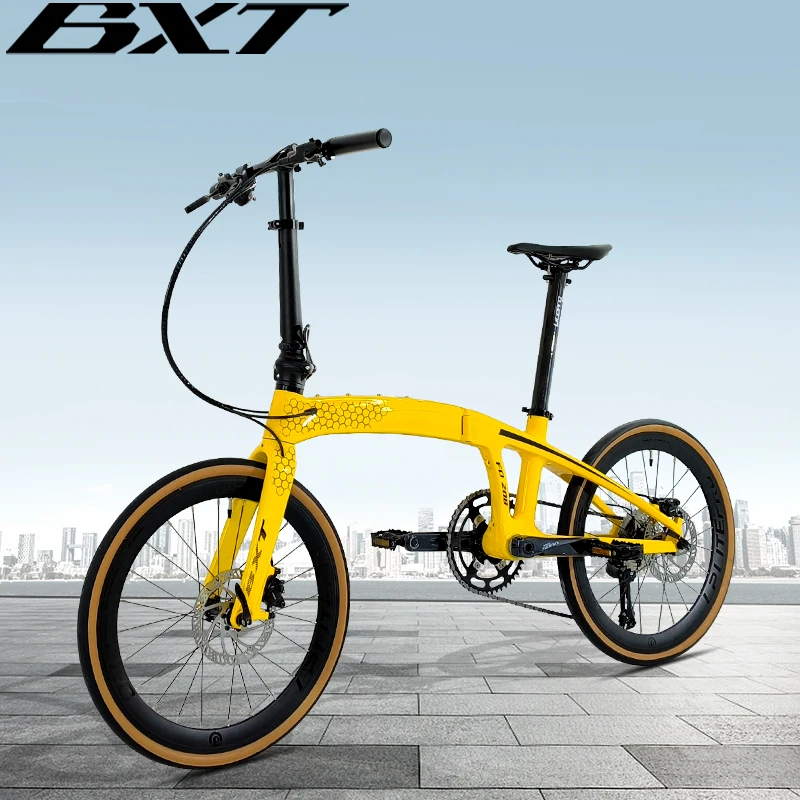 20 inch Carbon Folding Bike Disc Brake 9 Speed Foldable Bike SHIMANO R3000 R4700 R7000 Portable Mini Commuter Bicycle 2*10S  22S