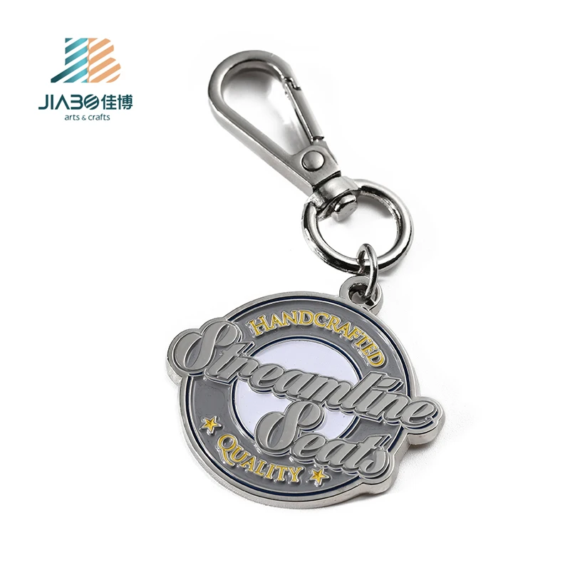 Personalized Letter Logo Custom Hand Made Soft Enamel Metal Nickel Plated Kering Key Chain Snap Hook Keychain