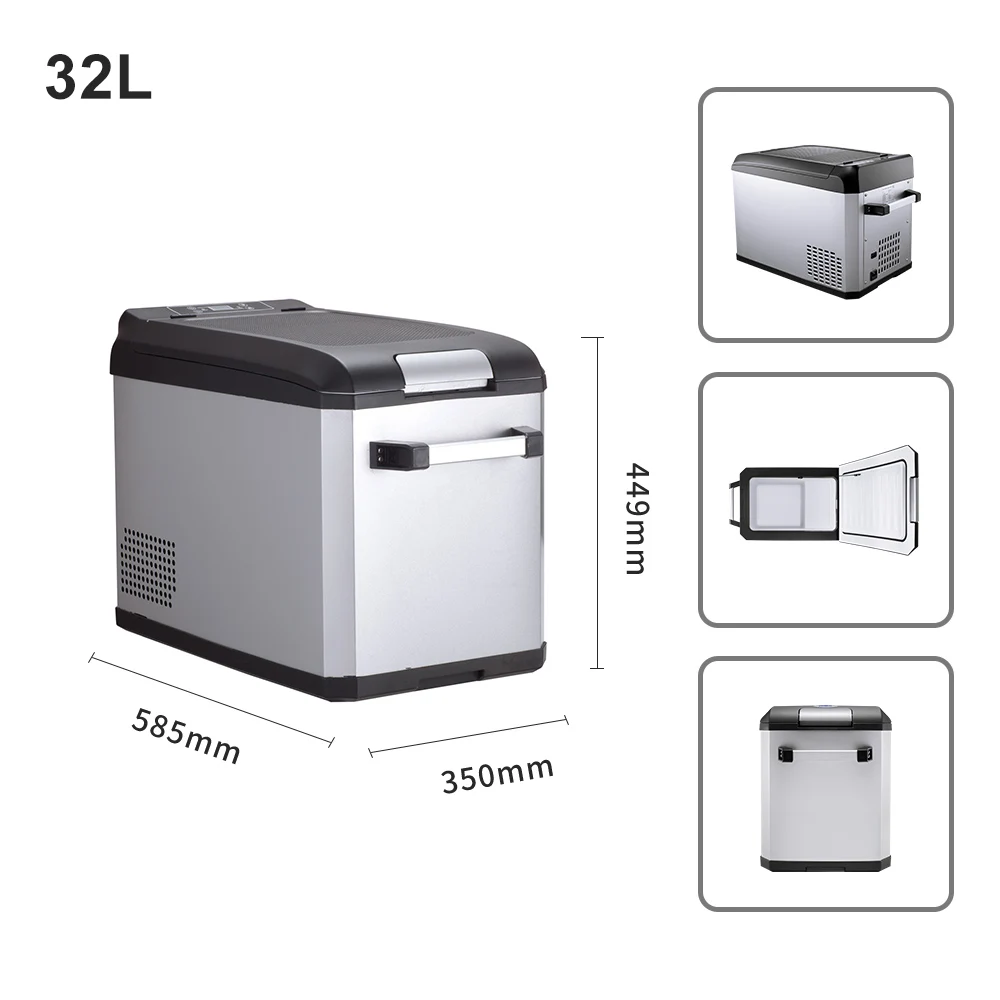 32L Outdoor Camping RV Car Fridge Portable Mobile Deep Freezer 12v Dc Compressor Car Fridge