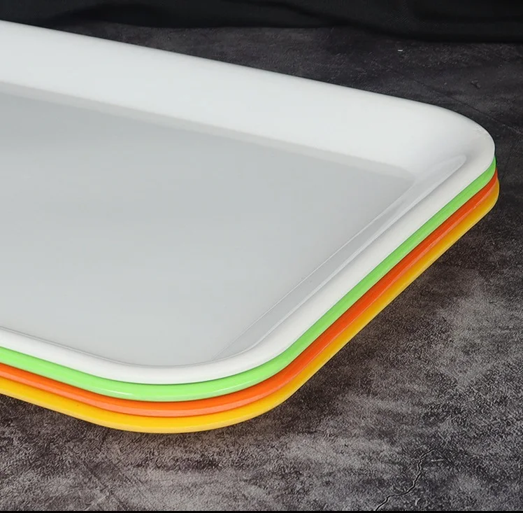 food grade customized rectangular melamine plastic serving tray plate