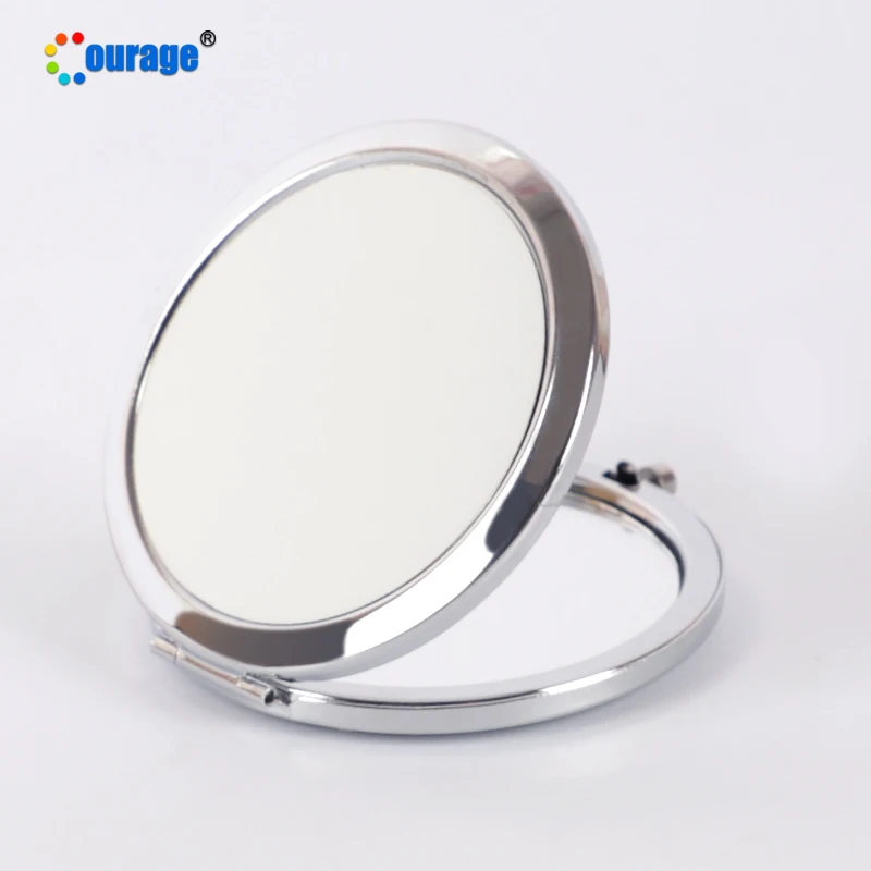 7cm round mirror sublimation blank compact mirror custom with press button