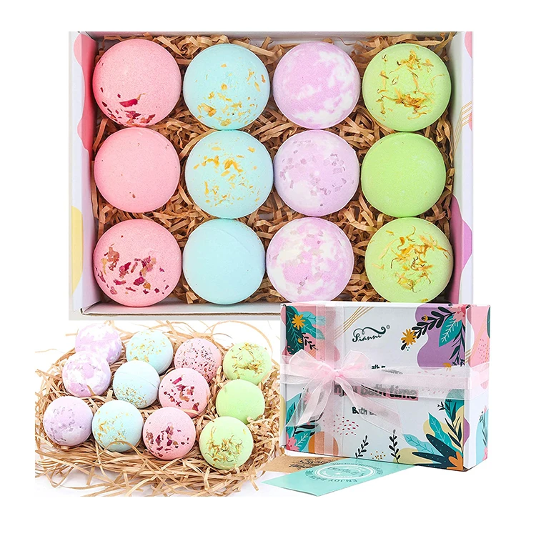 Private Brand  Fizzy Natural Bath Bomb Gift Set Colorful Handmade Bubbles Nourish  Moisturize Tea Bombs Bath Supplies.