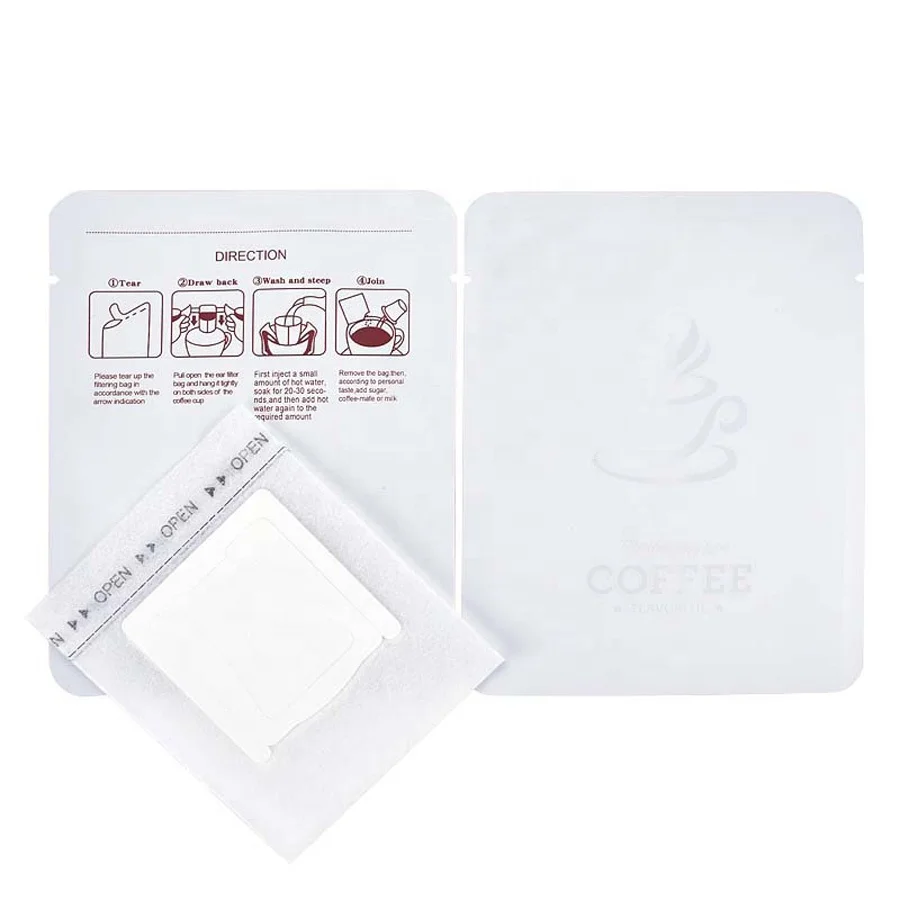 Accept Custom Order Aluminum Foil Small Coffee Pouch Three Side Sealed Drip Coffee Bag