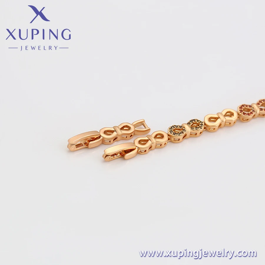 S00121474 XUPING Jewelry luxurious guanzhou jewelry woman accessories 18K gold color  Artificial zircon 8 shape Charm bracelet