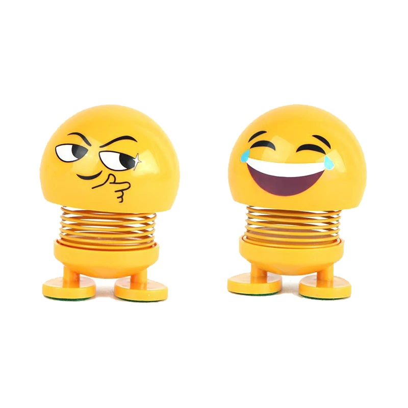 
Smiling face spring doll shaking his head doll emoticons car display creative table happy QQ doll toys 