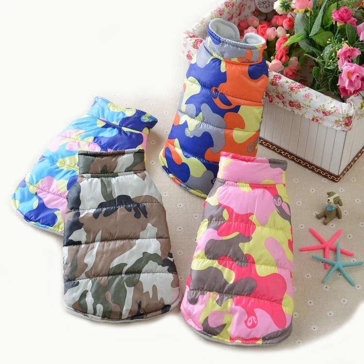 Saiji customize fashion brand waterproof dog camouflage clothes and pet supplies luxury warm cat clothes acces