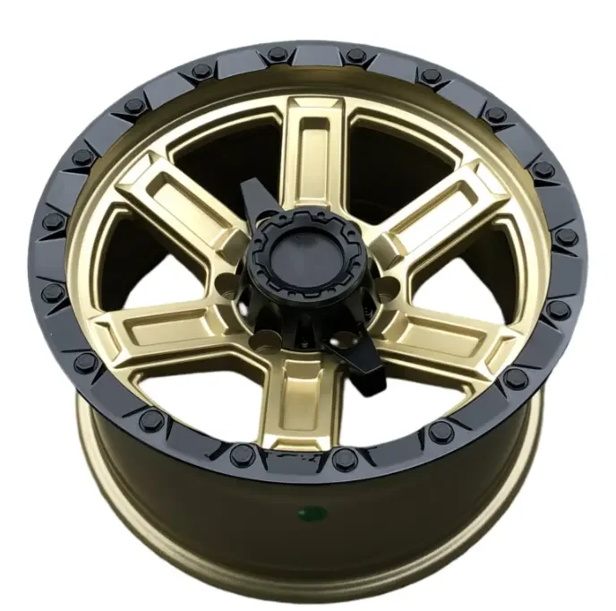 Luxury Flow Forming Black Gold Color for BLACK MAMBA Offroad Car Alloy Wheel Rim 17X8.5 inch