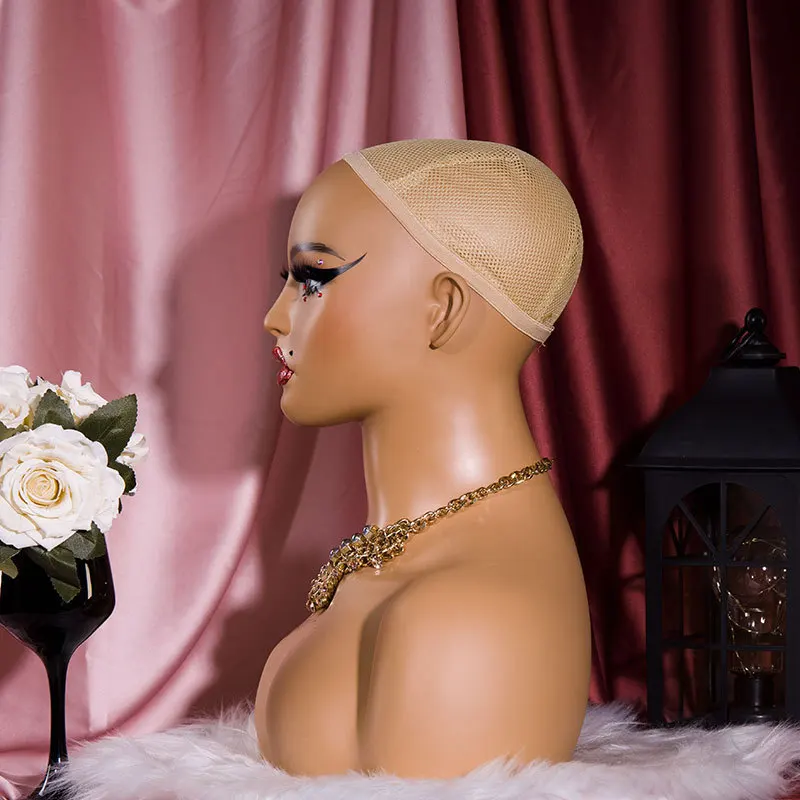 Реалистичный макияж лицо парик ресницы голова манекен реалистичный с красными губами