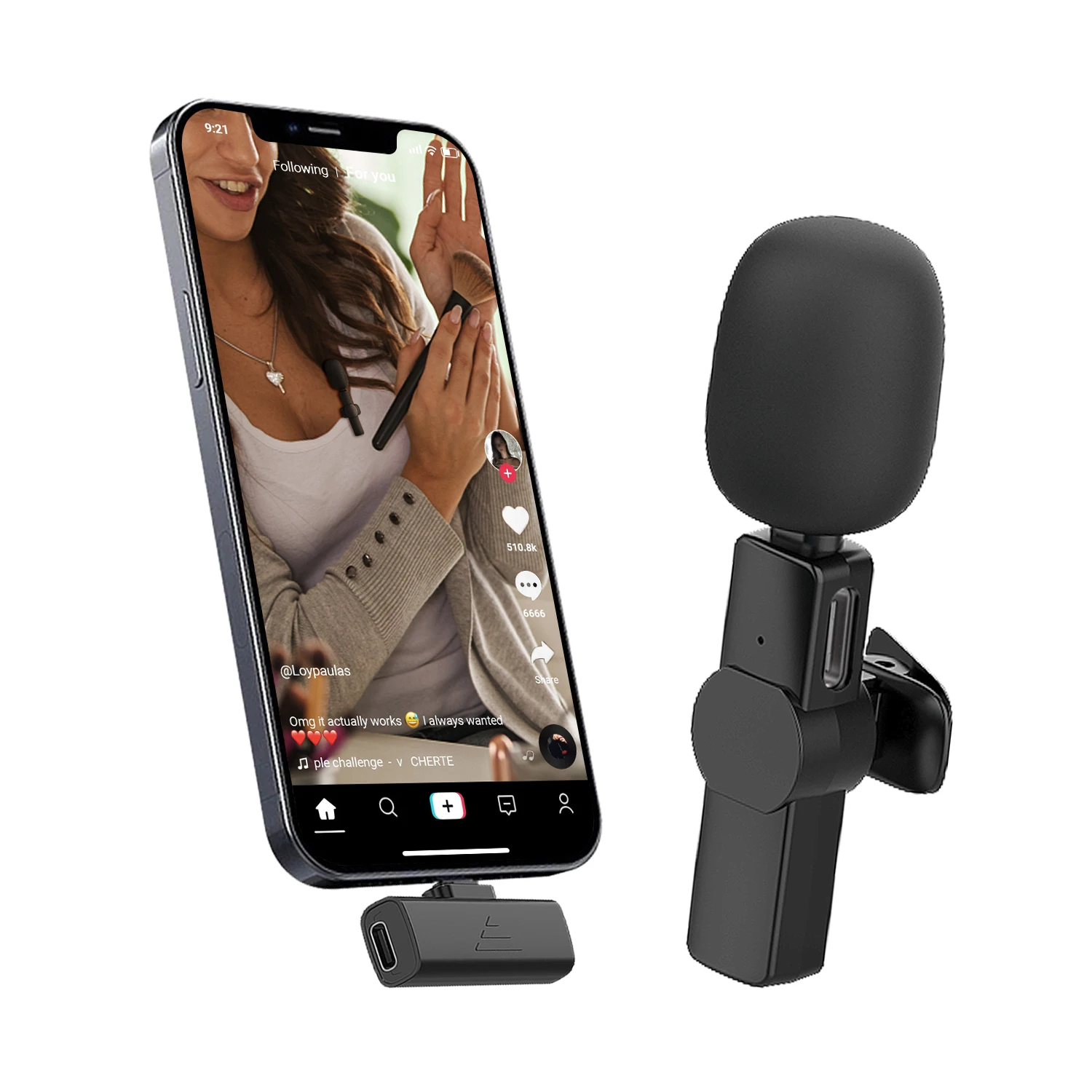 2021 Portable Smartphone Recording  studio For IPhone Live Streaming youtube Wireless Lavalier microphone lapel mic