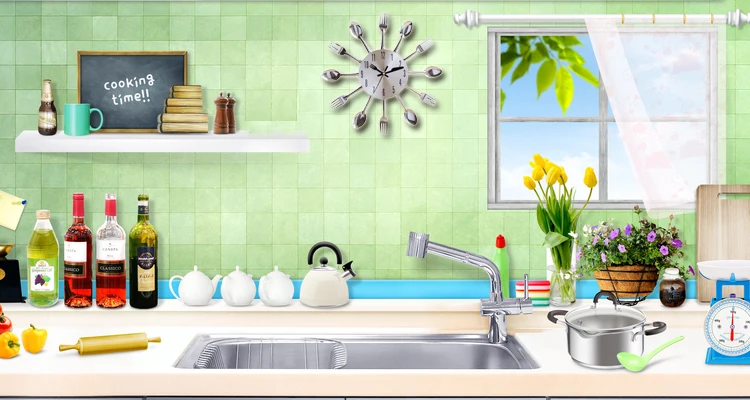 Creative Knife Fork Spoon Decor Metal Wall Clocks For Kitchen