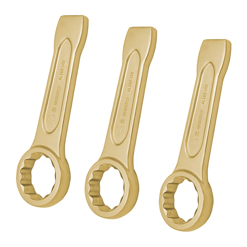 WEDO Non-Sparking Striking Single Box End Spanner, Spark-free Safety Wrench,Aluminum Bronze,DIN Standard, BAM & FM Certificate