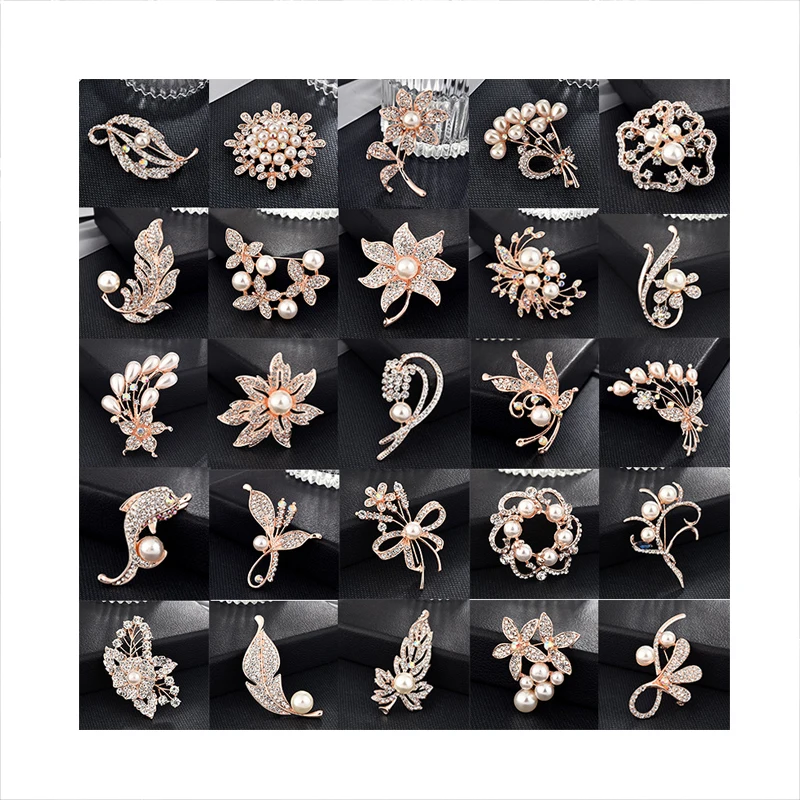 2022 Sorority Custom Cartoon Cat Lady Crystal Crown Vintage Bee Gold Plated Anime Pearl Flower Rhinestone Brooch Women Supplier