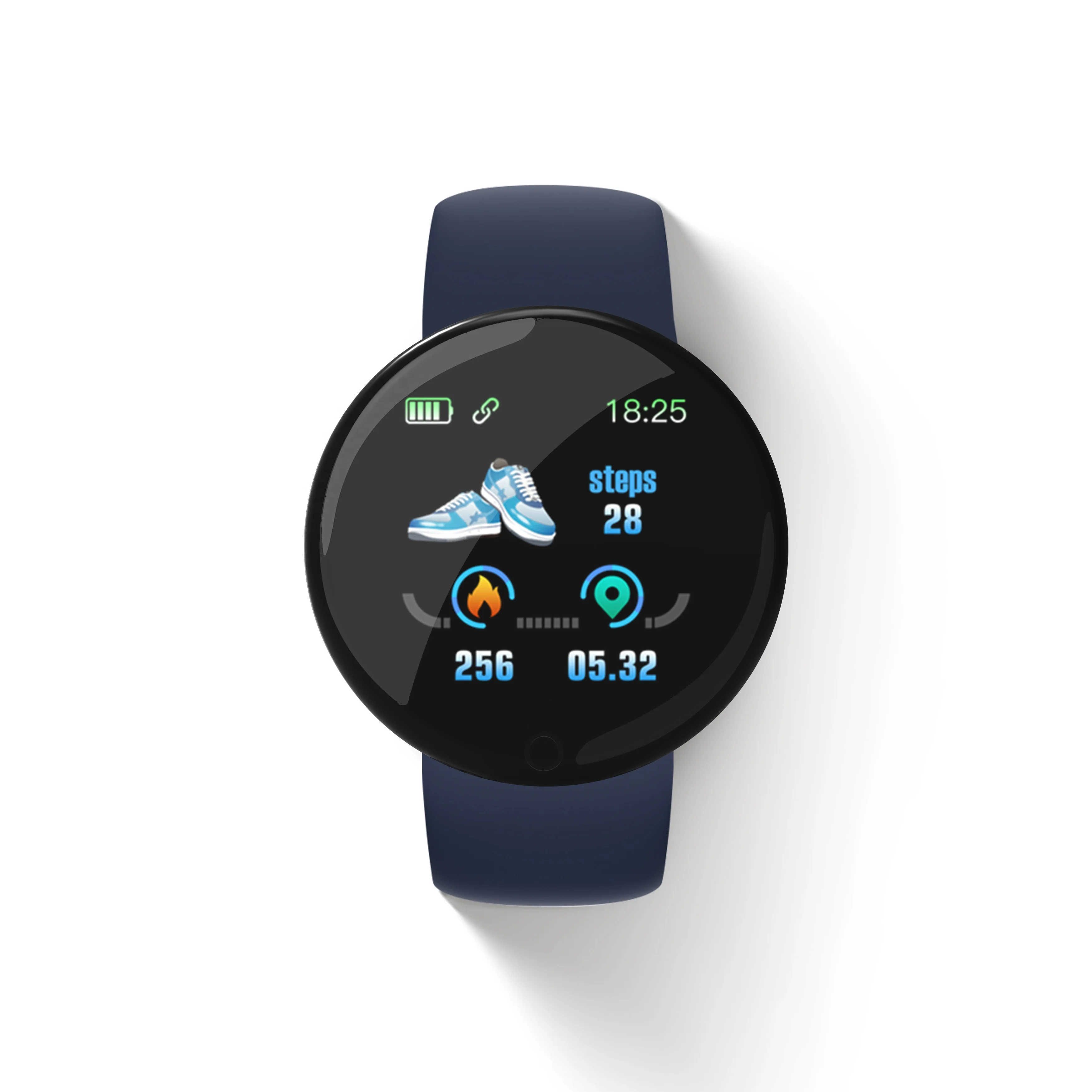 2022 NEW D18s Round Smart Watch Heart Rate Waterproof Step Counter Rubber 1.44 Inch With Blood Pressure Smart Watch D18S