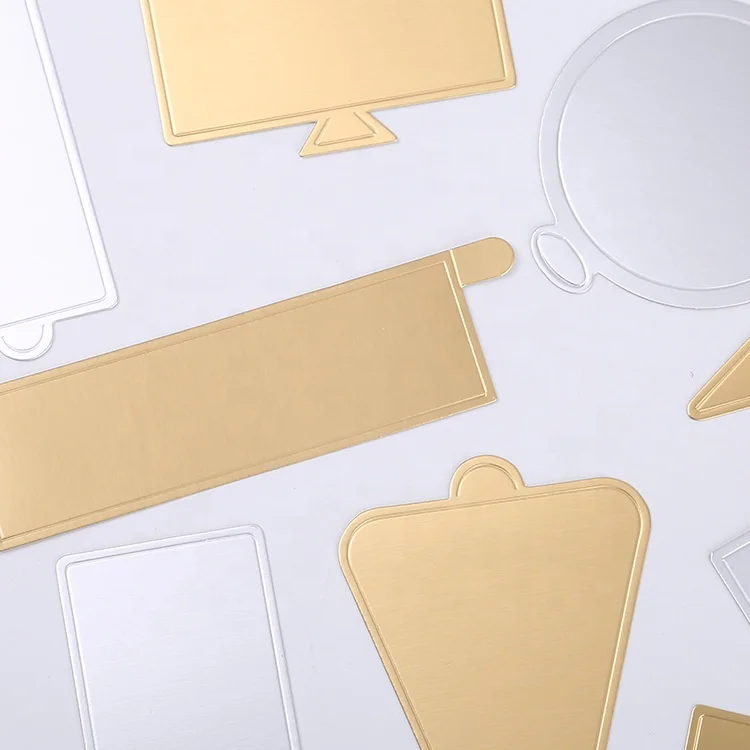 Sliver Gold Black Cake Chip Board Custom Rectangle Mini Cake Board  Wholesale