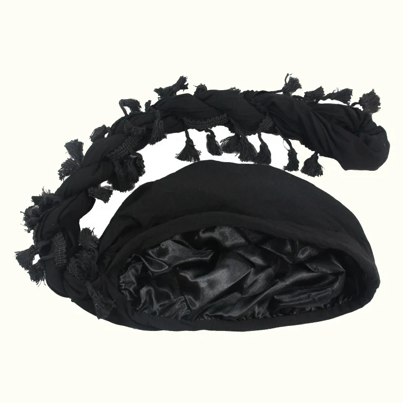 Turban for Men Vintage Twist Head Wraps Satin Lined Halo Turban for WoMen Modal and Satin Turban Scarf Tie