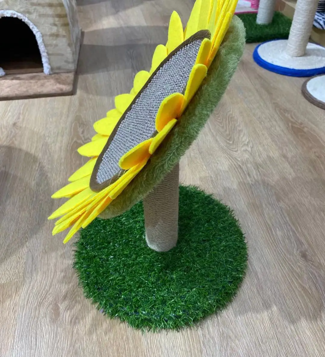 Wholesale New Design Sisal Sunflower interactive Cat post Tower Cute scratching Cat Tree