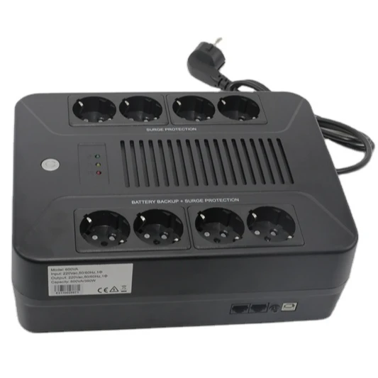 8 Outlets with USB charger Lithium battery UPS 600VA 360W  Surge Protector Battery Power Backup Uninterrupted Power Supply