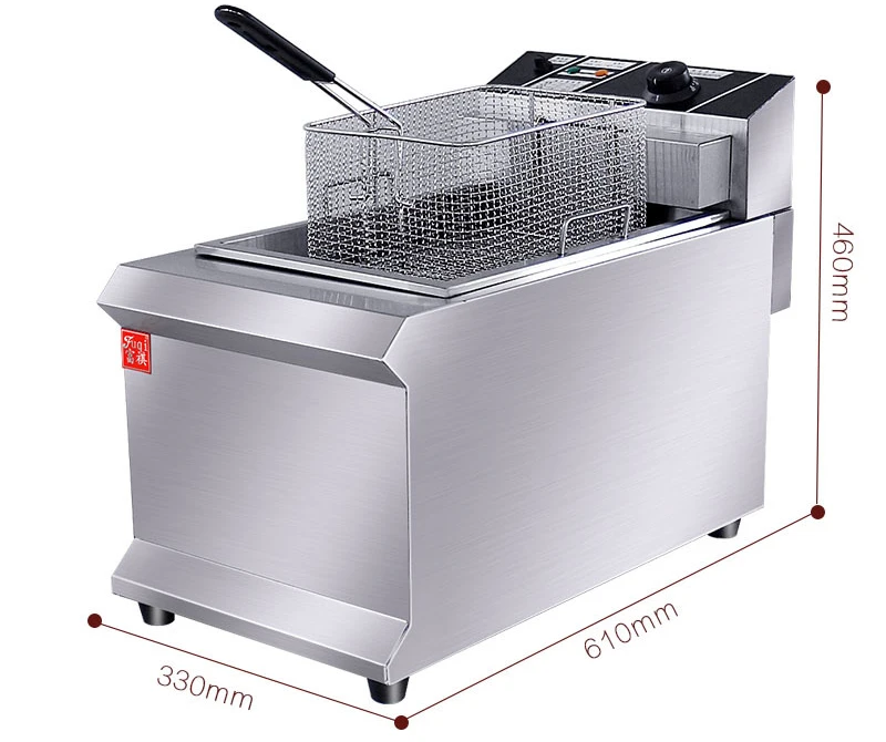 Fuqi Automatic Fryer Chicken Machine Commercial 12.5L Chicken Deep Fryer Commercial Single Tank Potato Chips Fryer