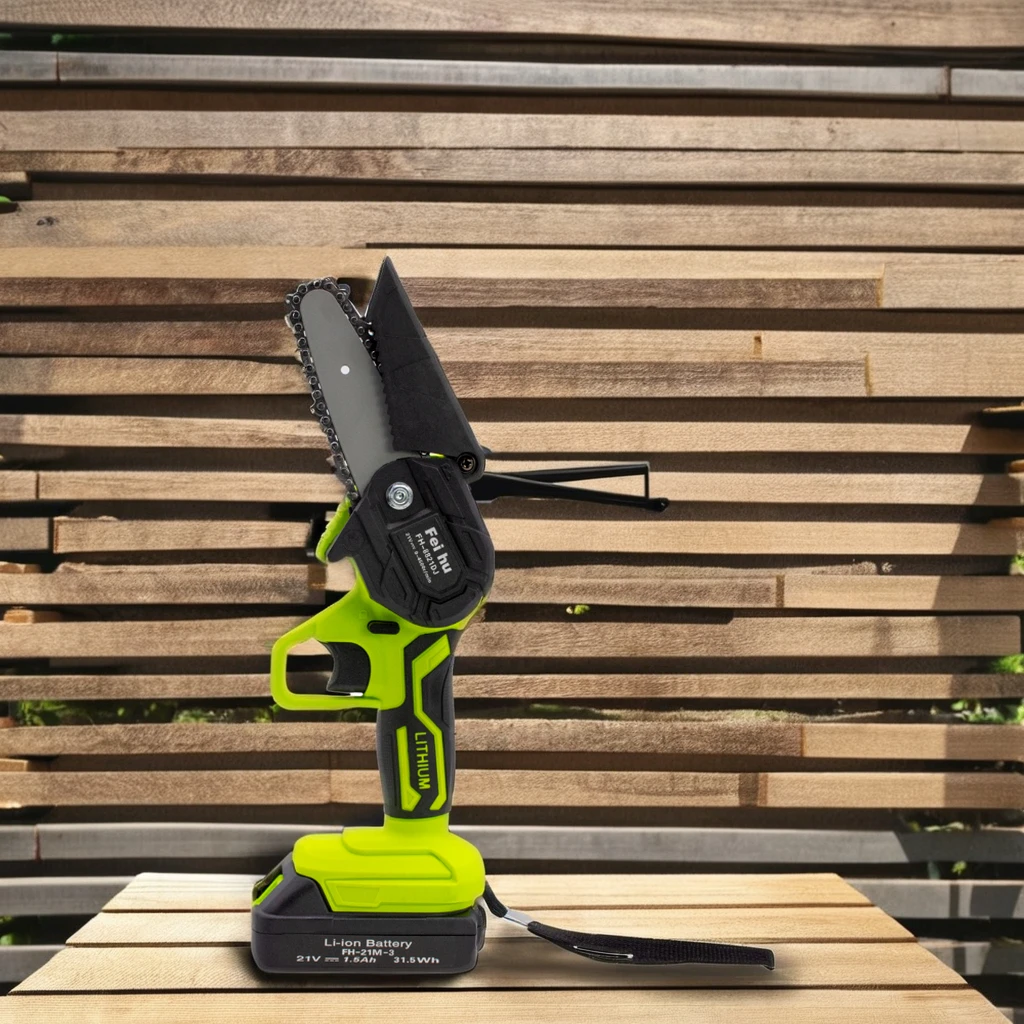 4 Inch Cordless Power Chainsaw Saws Portable Electric Chainsaw Pruning Shears Chainsaw for Courtyard Tree Branch Wood Cutting
