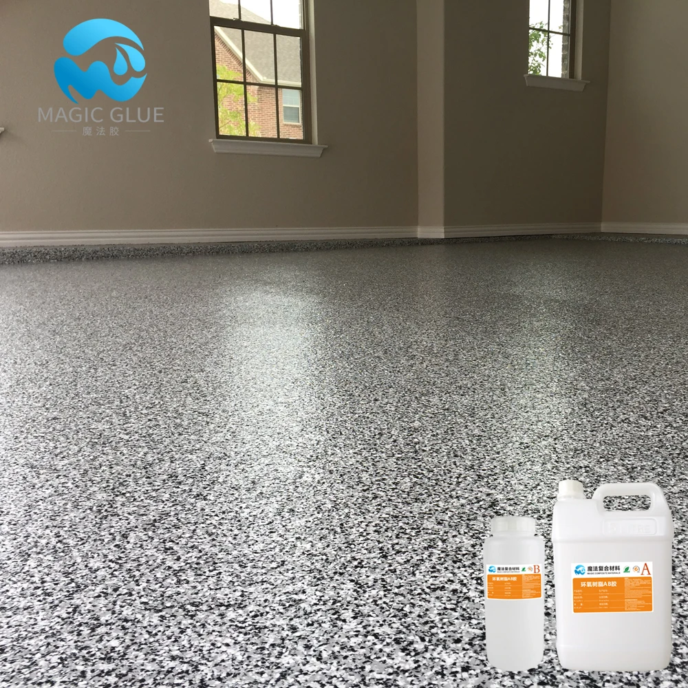 Self-leveling Brush 2 Part Flake Chip Epoxy Concrete Floor Paint Coating