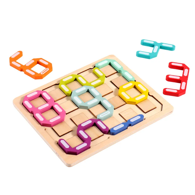 High Quality Numerical Pinyin Creative Shape Board Games Building Blocks Children Wooden Puzzle Kids Toy Educational Toys