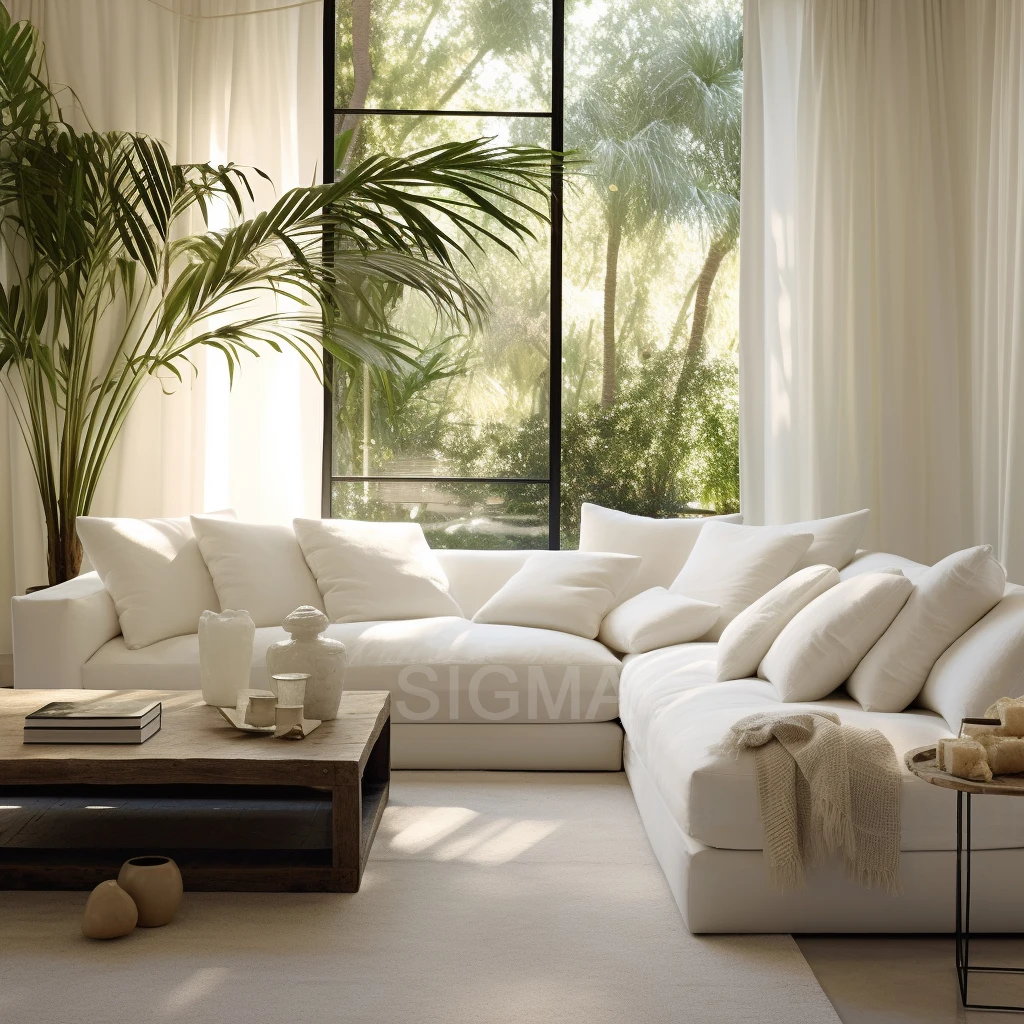 Hot Selling White Fabric Soft Modern Sofa Living Room Furniture Home Furniture L Shape Sofa