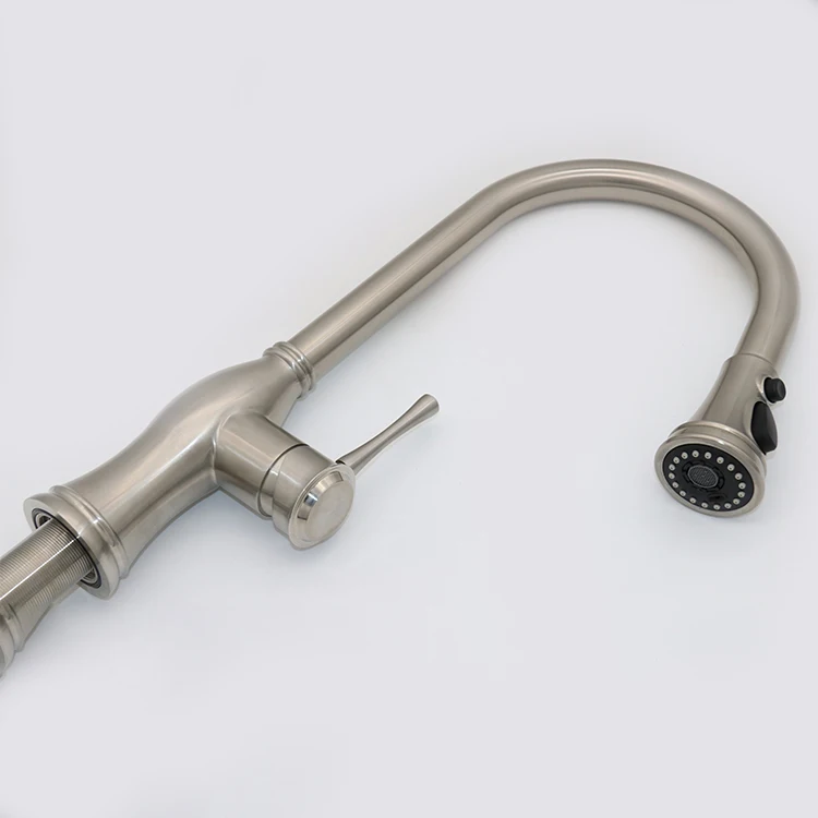 
Plating Chrome Polished Single and Double Bowl Sink Faucet Dual Water Flow 2020 Most Popular Kitchen Pull Down Single Handle 