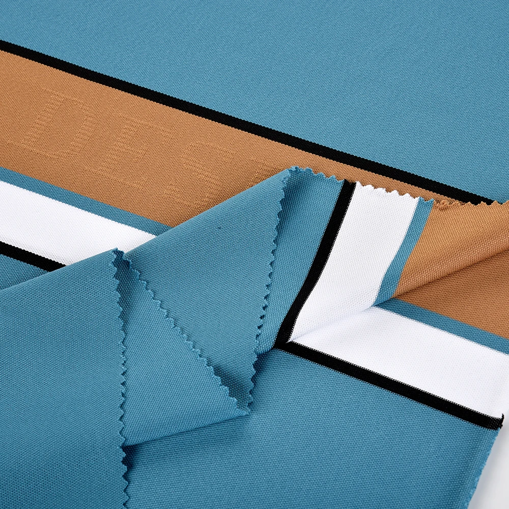 Factory Custom Nylon Yarn Dyed  Knit Fabric 92% Nylon 8% Spandex Jacquard Knitted Fabric